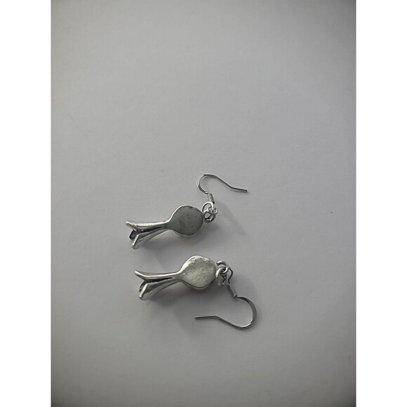 New Handmade Earrings Pierced Hook Drop Dangle Silver Tone Blue Stone Jewelry - Picture 7 of 10